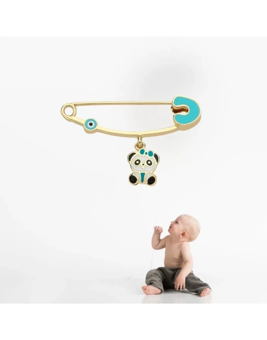 14 Ayar Altın Panda Bebek İğnesi
