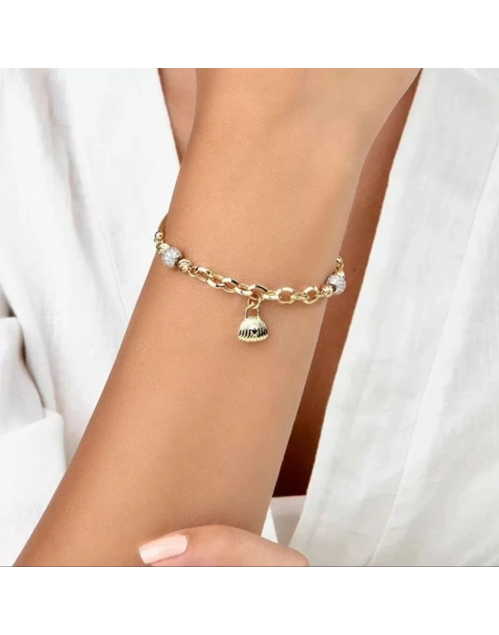 14 Ayar Altın Pandora Çanta Bileklik