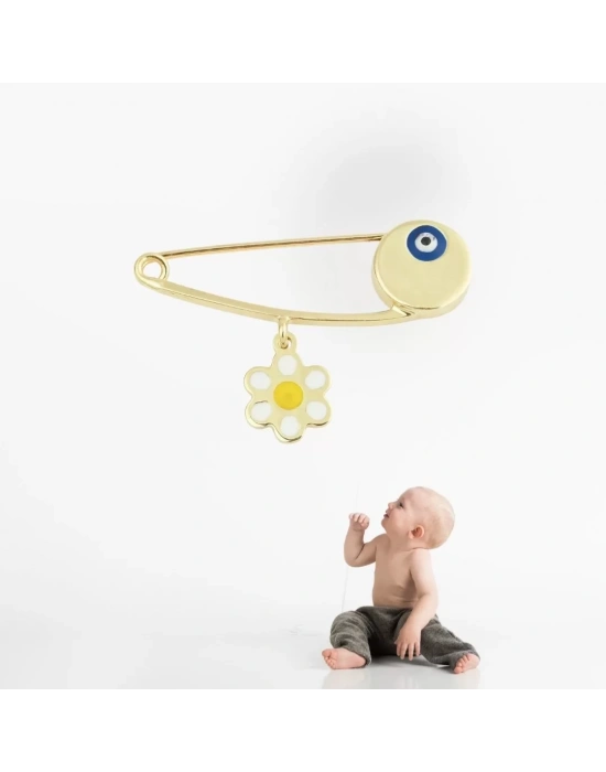 14 Ayar Altın Papatya Bebek İğnesi