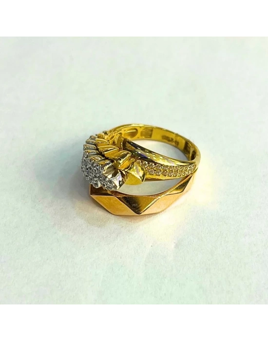 14 Ayar Altın Prizma Başak Yüzük