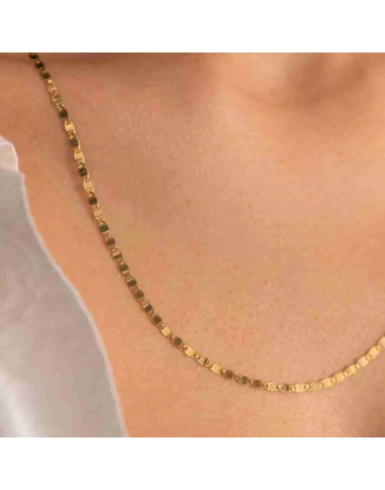 14 Ayar Altın Pullu Ezme Zincir