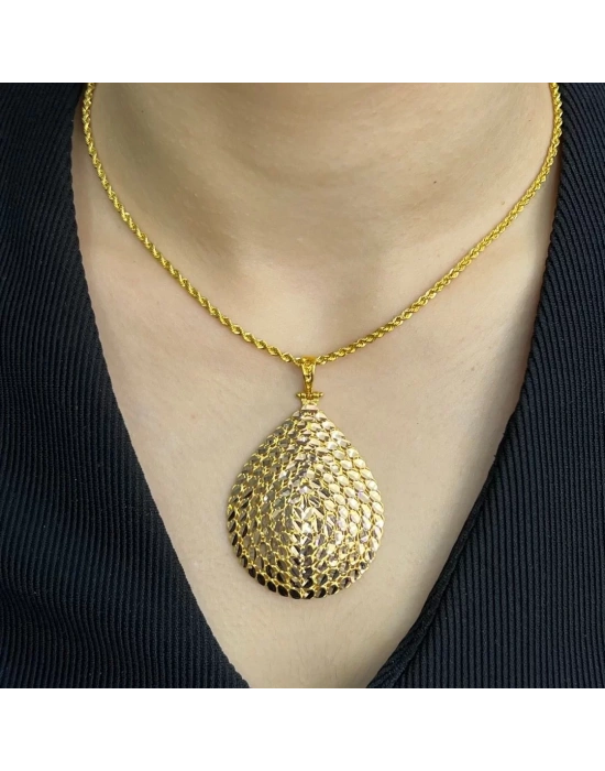 14 Ayar Altın Pullu Zincirli Kolye