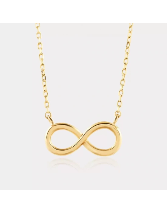 14 Ayar Altın Sade Sonsuzluk Kolye
