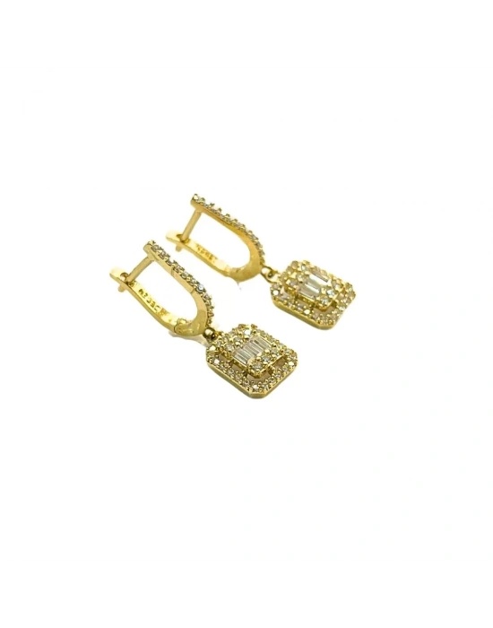 14 Ayar Altın Sallantılı Baget Küpe