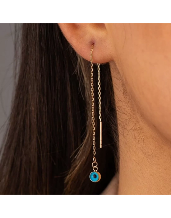 14 Ayar Altın Sallantılı Göz Küpe