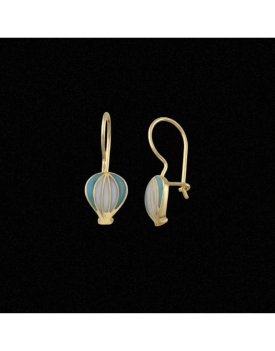 14 Ayar Altın Sallantılı Motifli Çocuk Küpesi