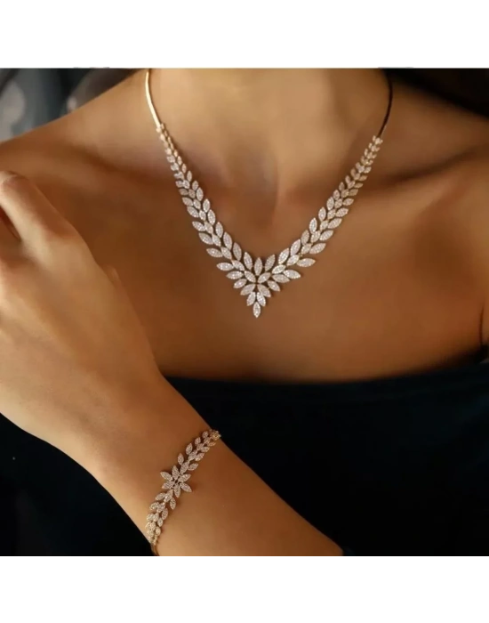 14 Ayar Altın Sarı Çiçek Set Takımı