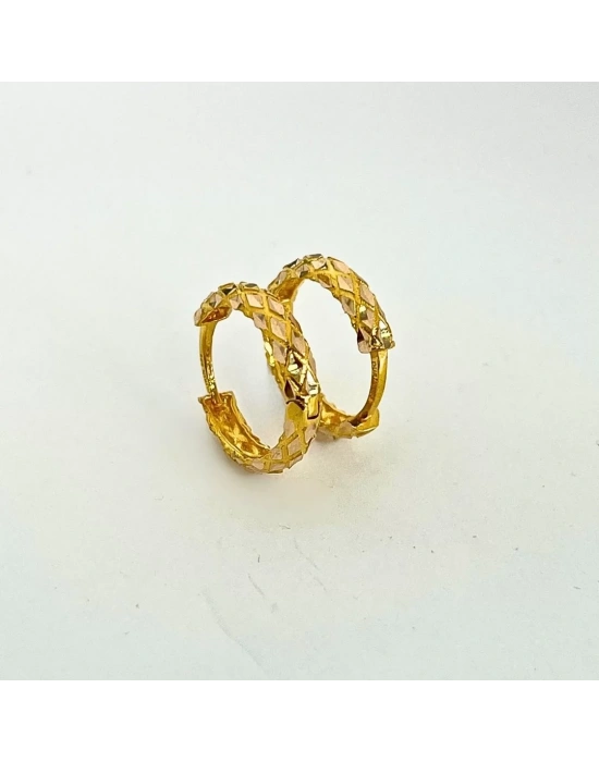 14 Ayar Altın Sarı Halka Küpe