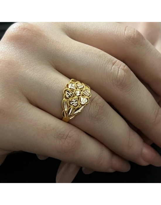 14 Ayar Altın Sarı Kalp Yüzük