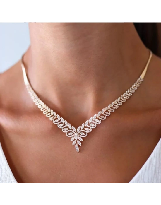 14 Ayar Altın Sarı Sarmaşık Set Takımı