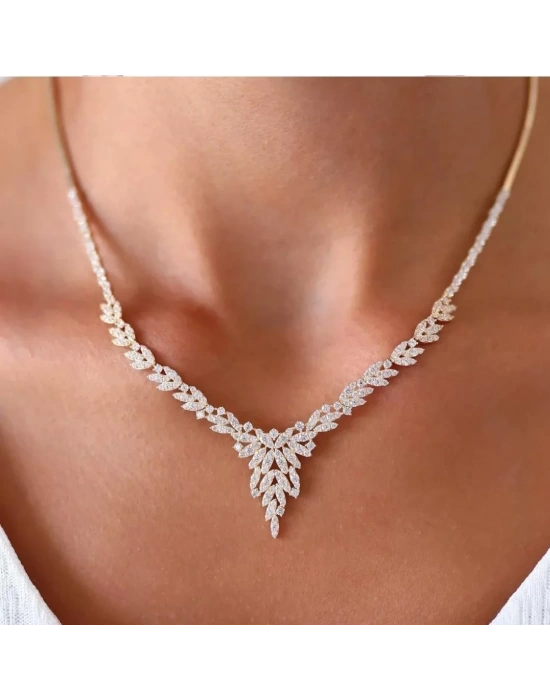 14 Ayar Altın Sarı Trapez Damla Set Takımı