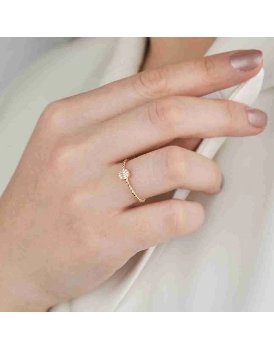 14 Ayar Altın Sarmal Baget Yüzük