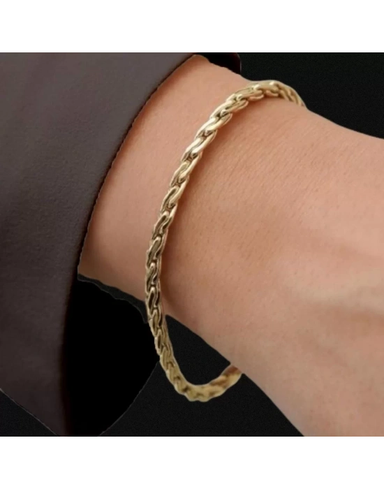 14 Ayar Altın Sık Sarmal Bileklik