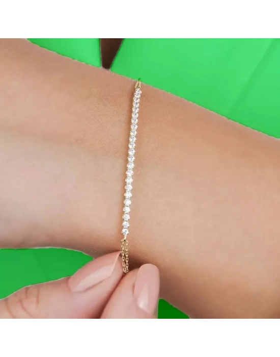 14 Ayar Altın Sırataş Zincirli Bileklik