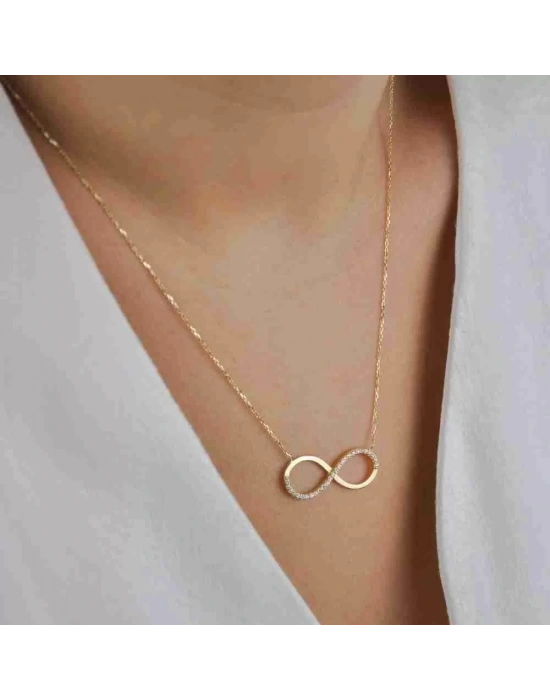 14 Ayar Altın Sonsuzluk Kolye