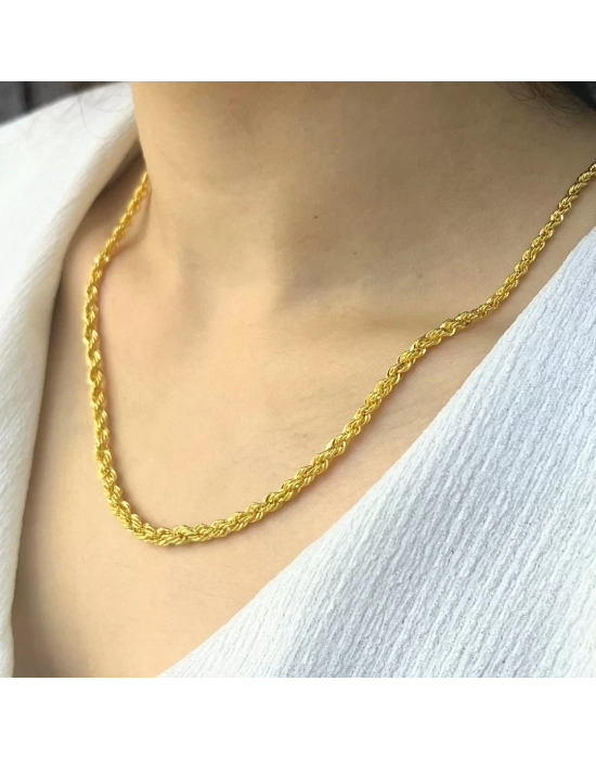 14 Ayar Altın Süzme Halat Zincir