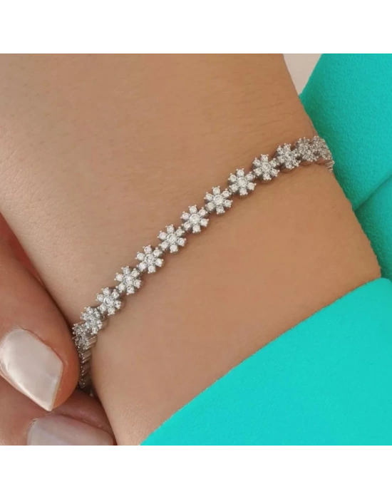 14 Ayar Altın Taşlı Kartanesi Su Yolu Bileklik