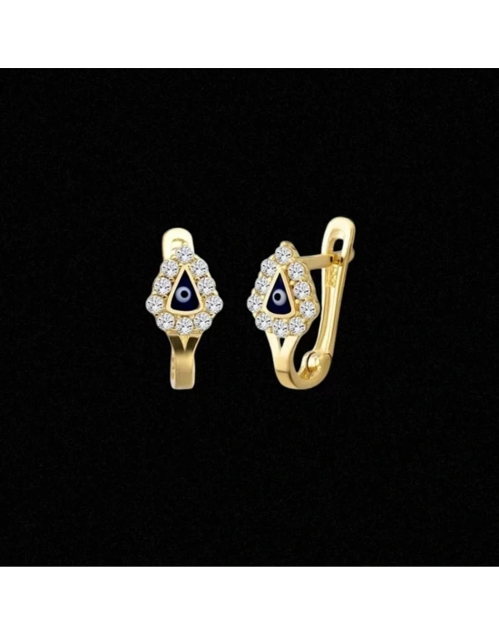 14 Ayar Altın Taşlı Motifli Çocuk Küpesi