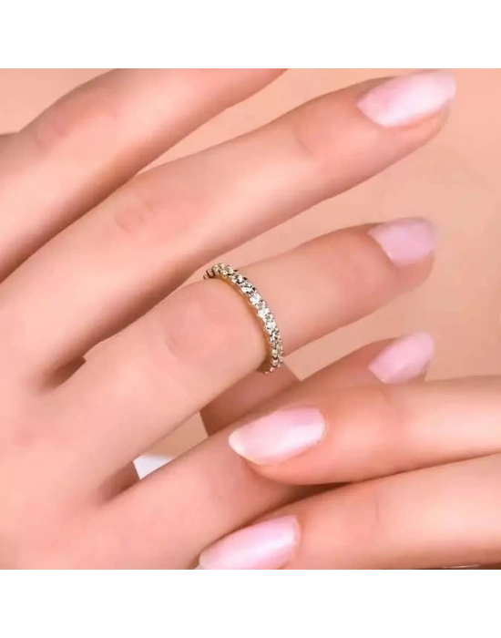 14 Ayar Altın Taşlı Tamtur Yüzük