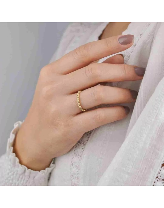 14 Ayar Altın Tekli Sade Dorika Yüzük