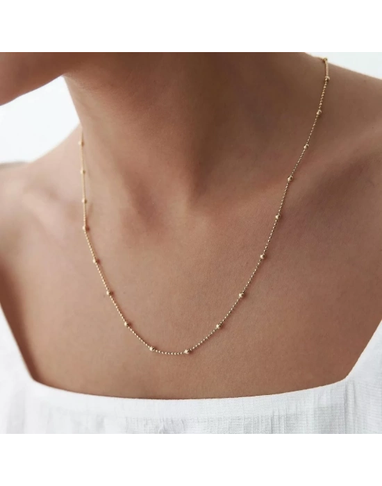 14 Ayar Altın Tırnak Makası Top Zincir