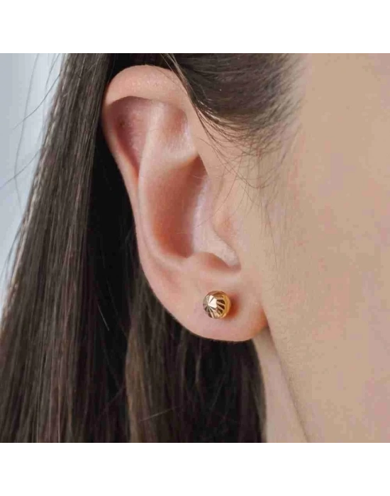 14 Ayar Altın Top Vidalı Küpe