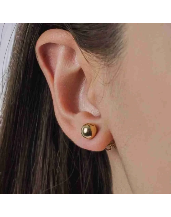 14 Ayar Altın Top Vidalı Küpe