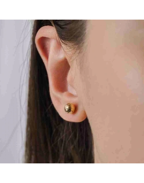 14 Ayar Altın Top Vidalı Küpe