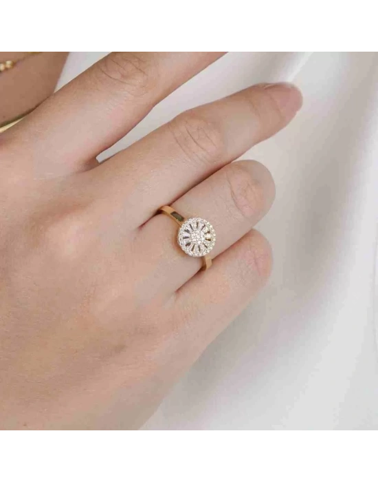 14 Ayar Altın Trapez Yüzük