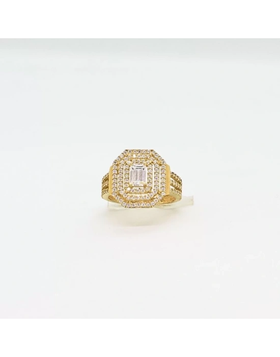 14 Ayar Altın Üç Kollu Baget Yüzük