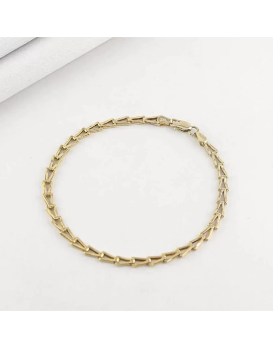 14 Ayar Altın Üçgen Zincir Bileklik