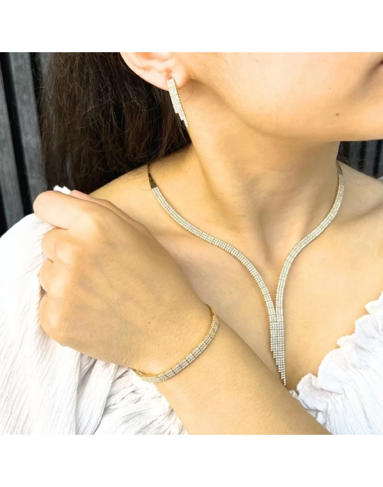 14 Ayar Altın Yarım Su Yolu Düğün Seti Takımı