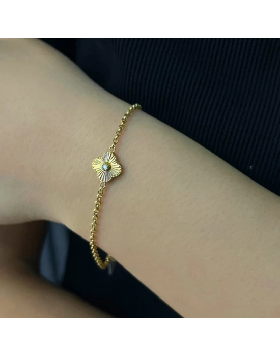 14 Ayar Altın Yonca Bileklik