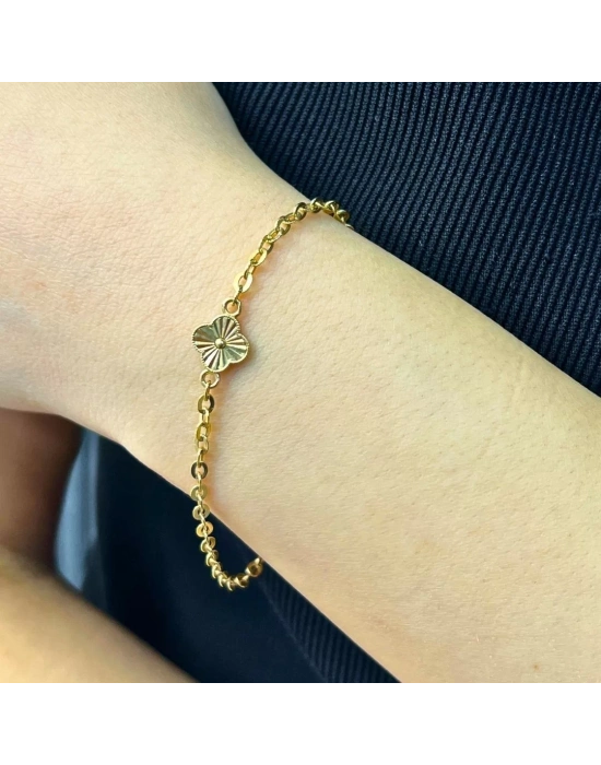 14 Ayar Altın Yonca Bileklik