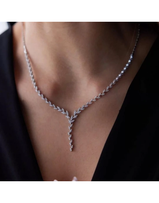 14 Ayar Beyaz Altın Düğün Seti Takımı