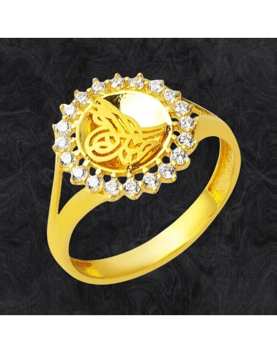 14 Ayar Güneş Tuğra Altın Yüzük