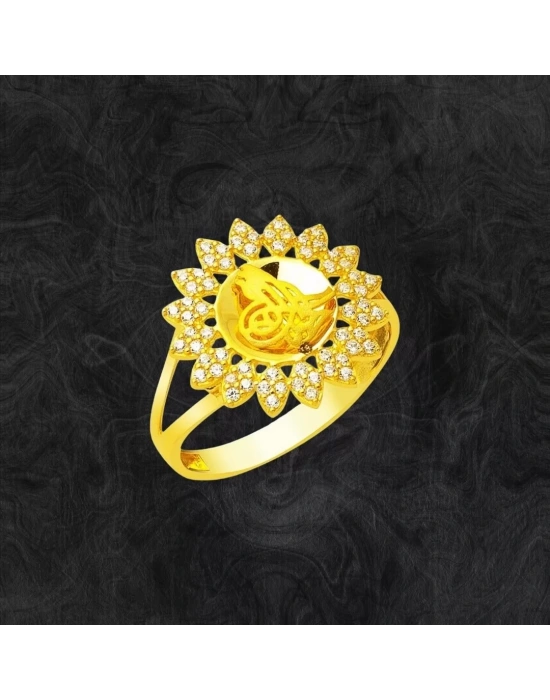 14 Ayar Mini Damla Tuğra Altın Yüzük