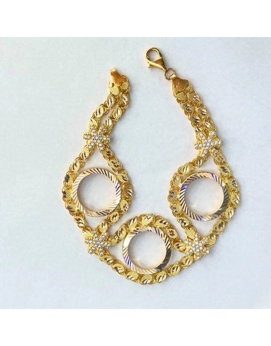 14 Ayar Üçlü Çeyrekli Bileklik