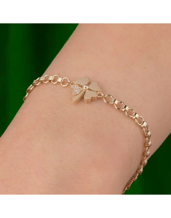 14 Ayar Yonca Altın Bileklik