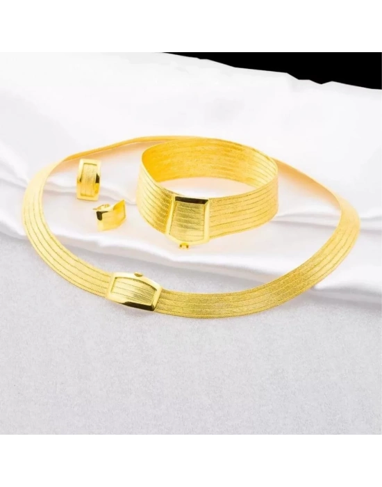 22 Ayar Altın Sade 9 Sıra Trabzon Hasır Set Takımı