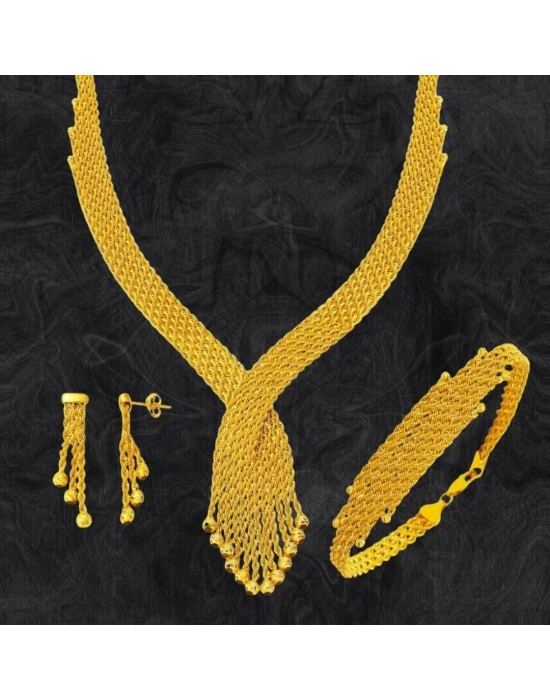 8 Ayar Altın Mesh Örgü Set Takımı