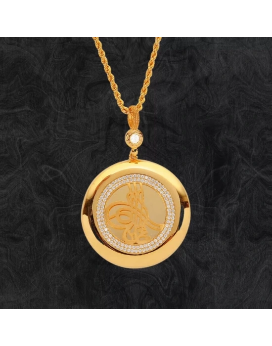 8 Ayar Altın Tuğralı Altın Kolye