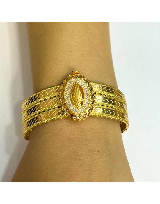 Sarı Altın 3 Sıra Burmalı Kelepçe