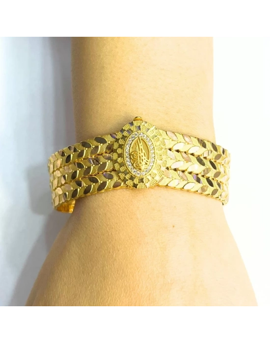 Sarı Altın 6 Sıra Pullu Tuğra Kelepçe