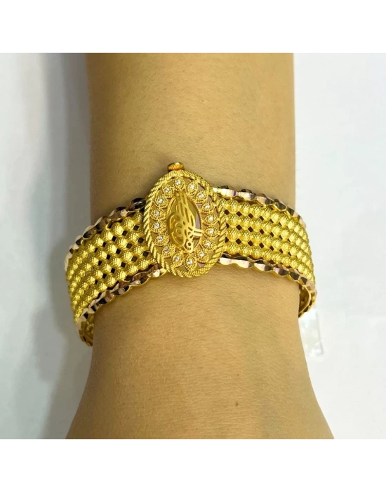 Sarı Altın Tuğralı Fantezi Kelepçe