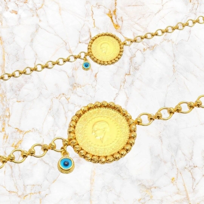 14 Ayar Altın Çeyrekli Bileklik