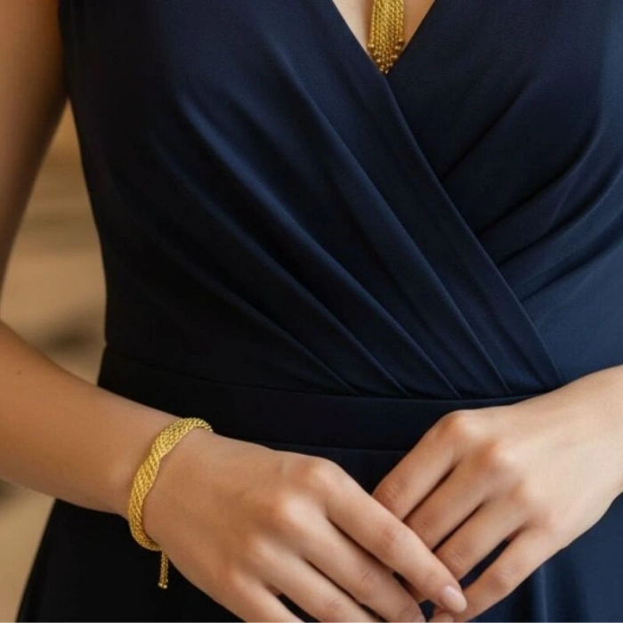 14 Ayar Altın Hasır Mesh Set Takımı