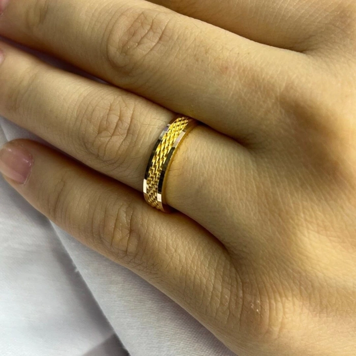 14 AYAR ALTIN ÖRGÜ ŞERİT YÜZÜK