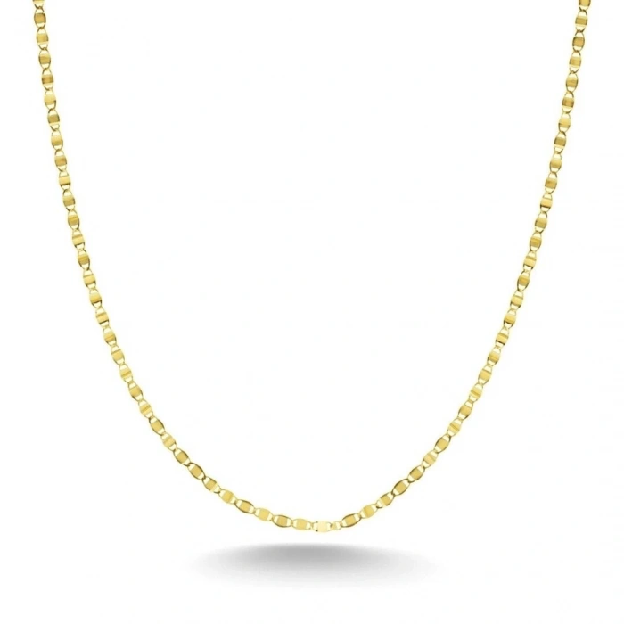 14 Ayar Altın Pullu Ezme Zincir