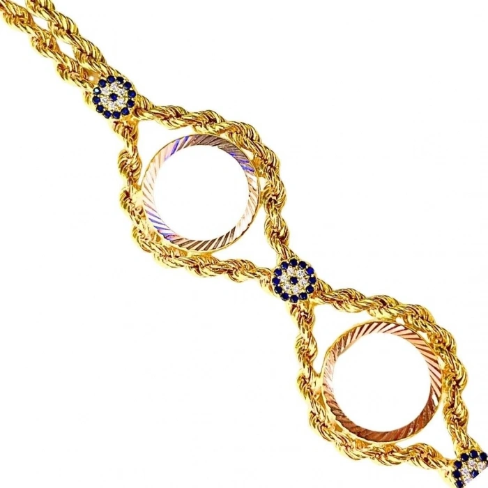 14 Ayar İki Çeyrekli Bileklik